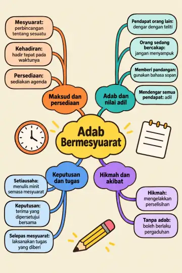 Poster peta minda Adab Bermesyuarat