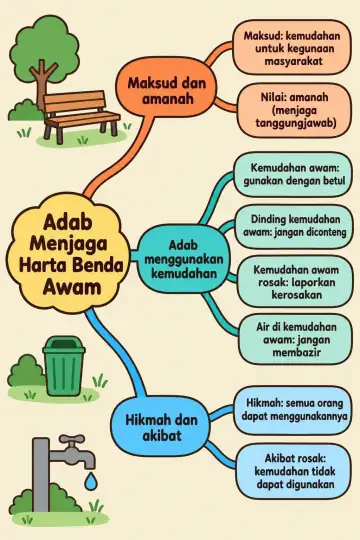 Poster peta minda Adab Menjaga Harta Benda Awam