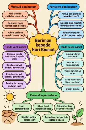 Poster peta minda Beriman kepada Hari Kiamat