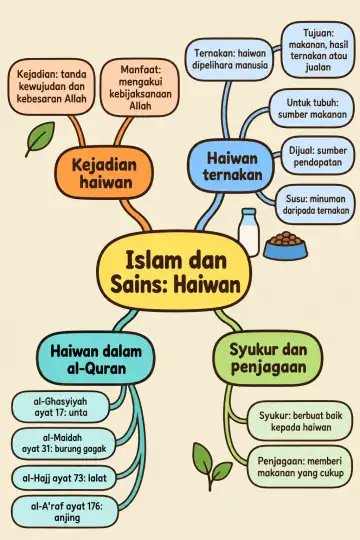 Poster peta minda Islam dan Sains: Haiwan