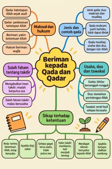Poster peta minda Beriman kepada Qada dan Qadar