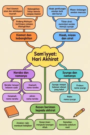 Poster peta minda Sam'iyyat: Hari Akhirat