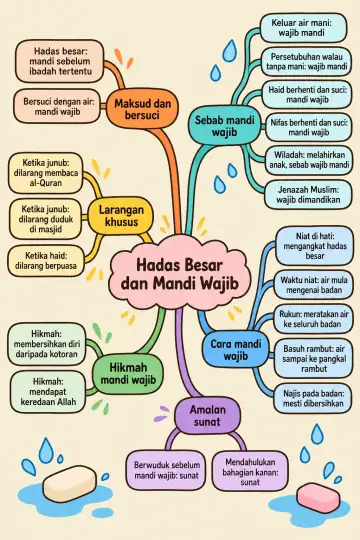Poster peta minda Hadas Besar dan Mandi Wajib