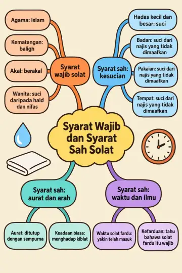 Poster peta minda Syarat Wajib dan Syarat Sah Solat