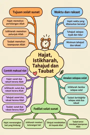 Poster peta minda Hajat, Istikharah, Tahajud dan Taubat