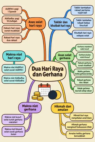 Poster peta minda Dua Hari Raya dan Gerhana