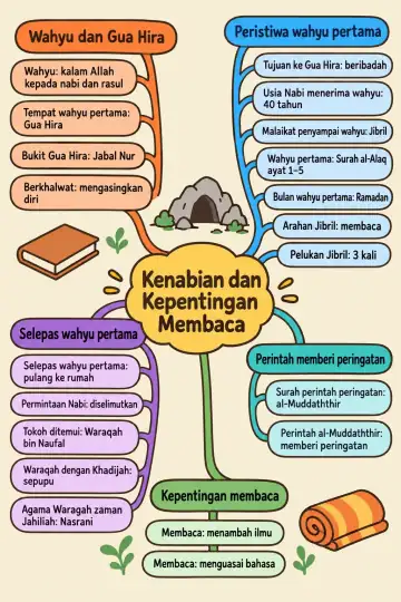 Poster peta minda Kenabian dan Kepentingan Membaca