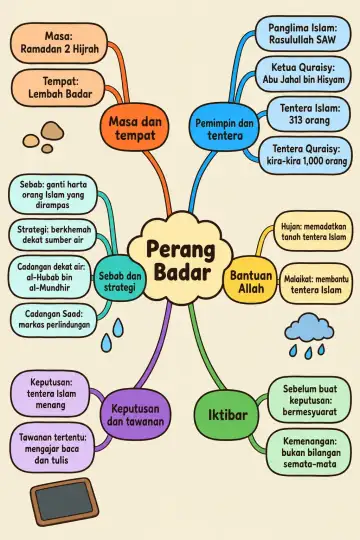 Poster peta minda Perang Badar