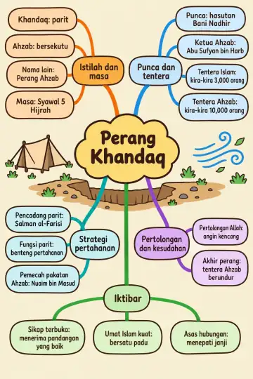Poster peta minda Perang Khandaq