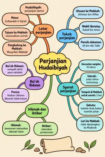 Poster peta minda Perjanjian Hudaibiyah